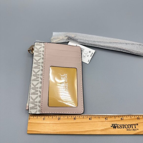 MIchael Kors Jet Set Vanilla Soft Pink Small Coin Purse Wristlet 32F1GJ6P1B NWT - Picture 13 of 16